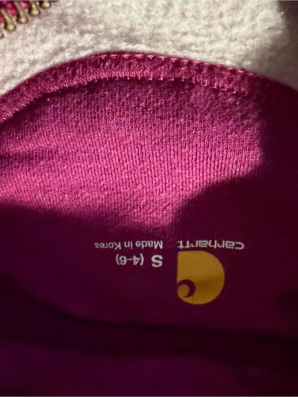 Carhartt Women's Relaxed Fit Midweight 1/4 Zip Hoodie - Magenta - Size Small 4/6 - Picture 5 of 6
